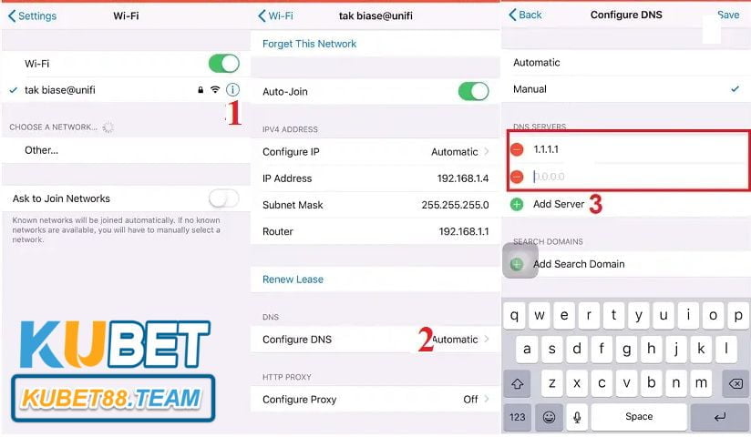 Dùng DNS 1.1.1.1 tham gia link Kubet không bị chặn trên iOS