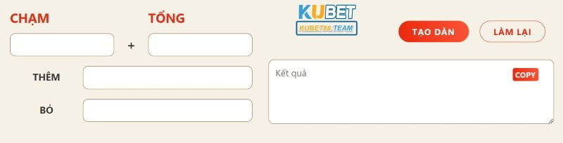 Tạo dàn đề Kubet theo cách chạm tổng